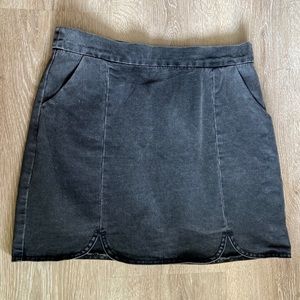 Denim mini skirt with pockets - High Waisted Jean Skirt - miniskirt